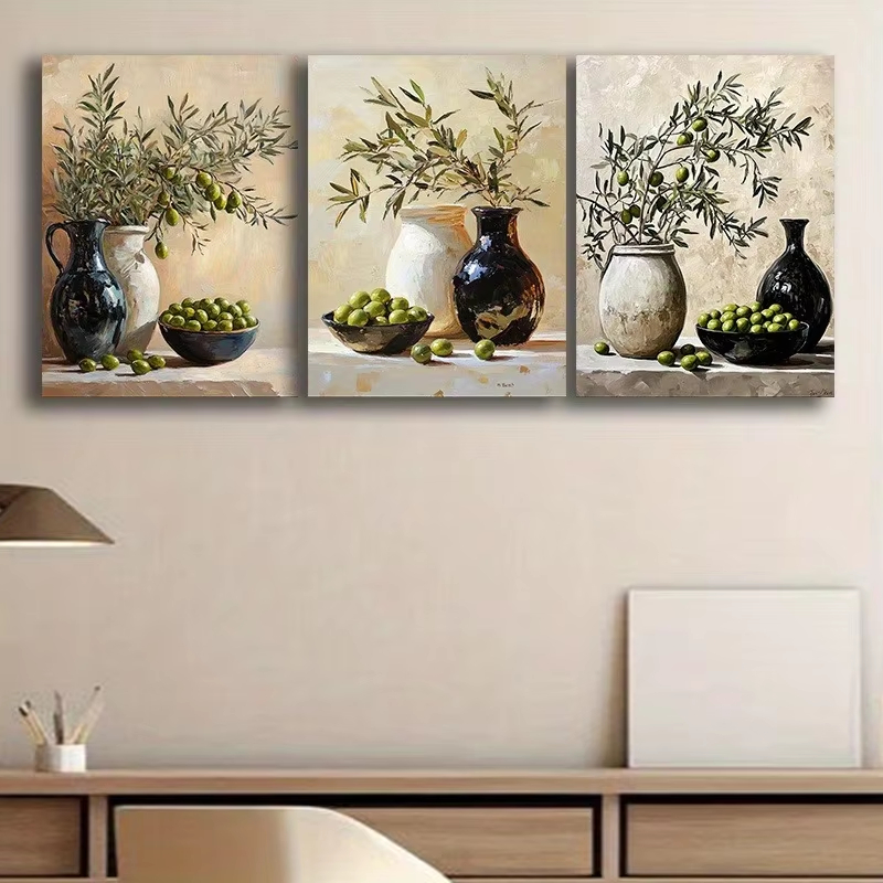 Home Office Depot - 3pcs Summer Olive Branch Olive Fruit