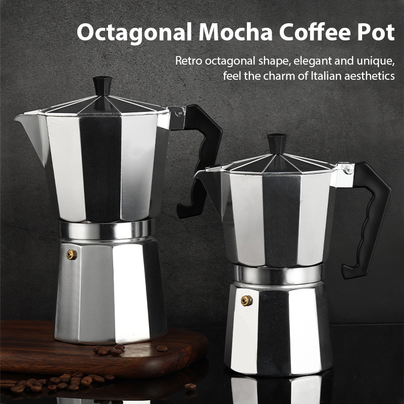 Home Office Moka - Octagonal Moka Coffee Kettle Latte Percolator