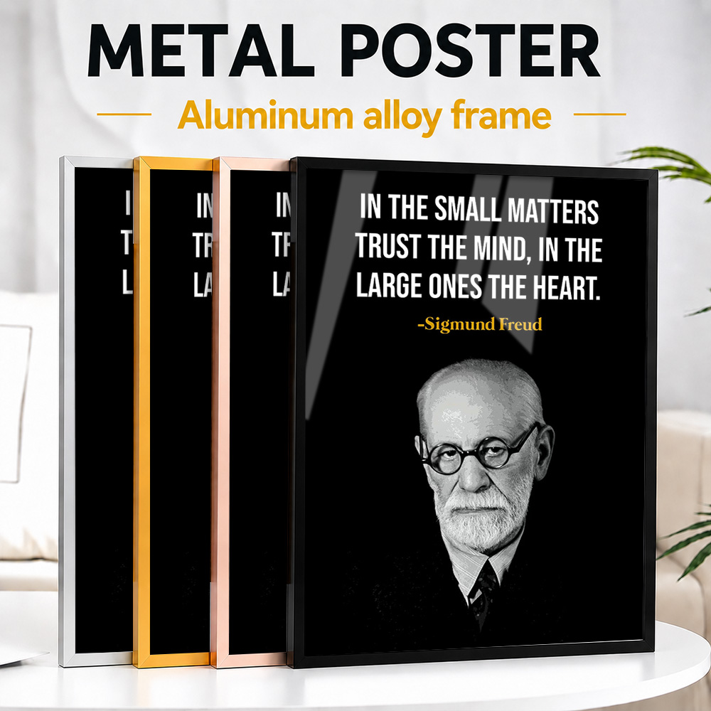 Home Office Quotes - Sigmund Freud Quote Metal Poster With