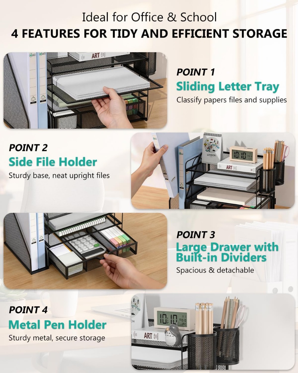 4-Tier Desktop File Organizer  - Home Office Image ulasan dan harga