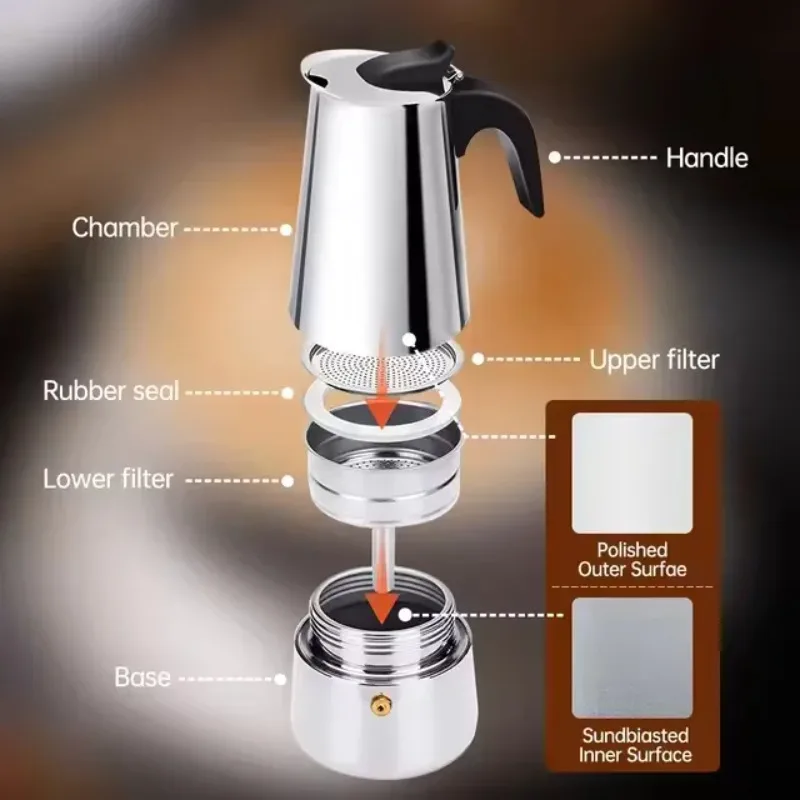 Italian Stainless Steel Moka C - Home Office Moka ulasan dan harga