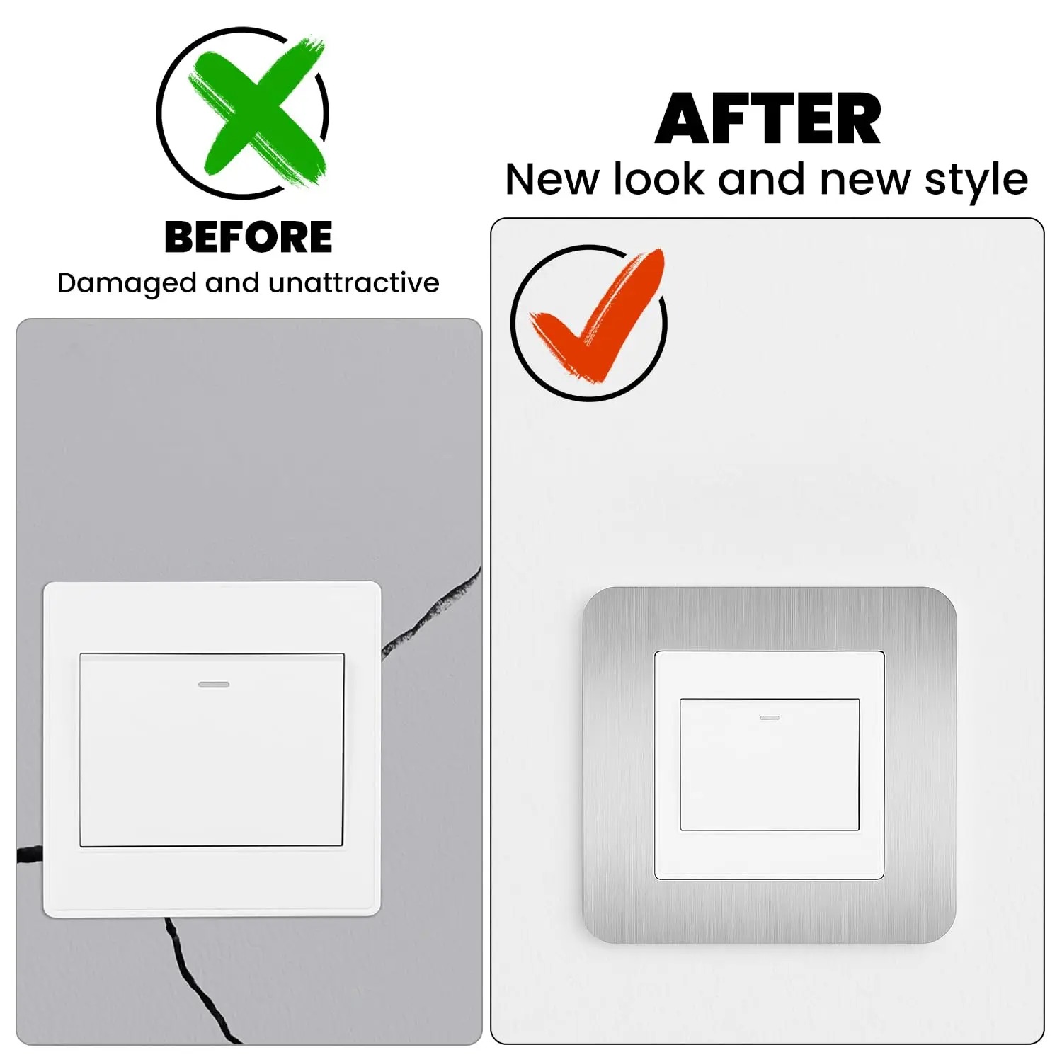 4pcs Silvery Self-Adhesive Lig - Home Office Of Uk ulasan dan harga