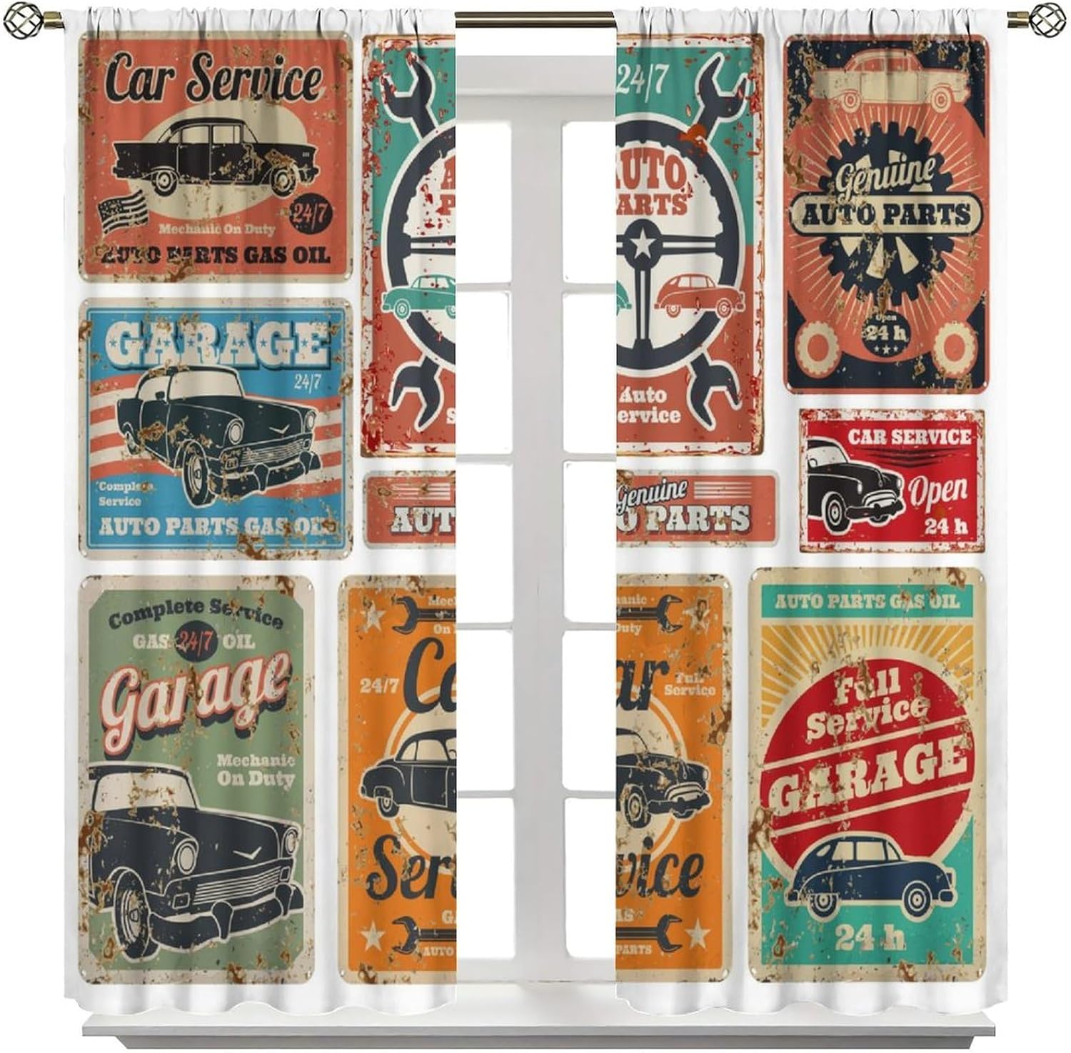 Garage Curtains, Vintage Man D - Home Office Shed ulasan dan harga