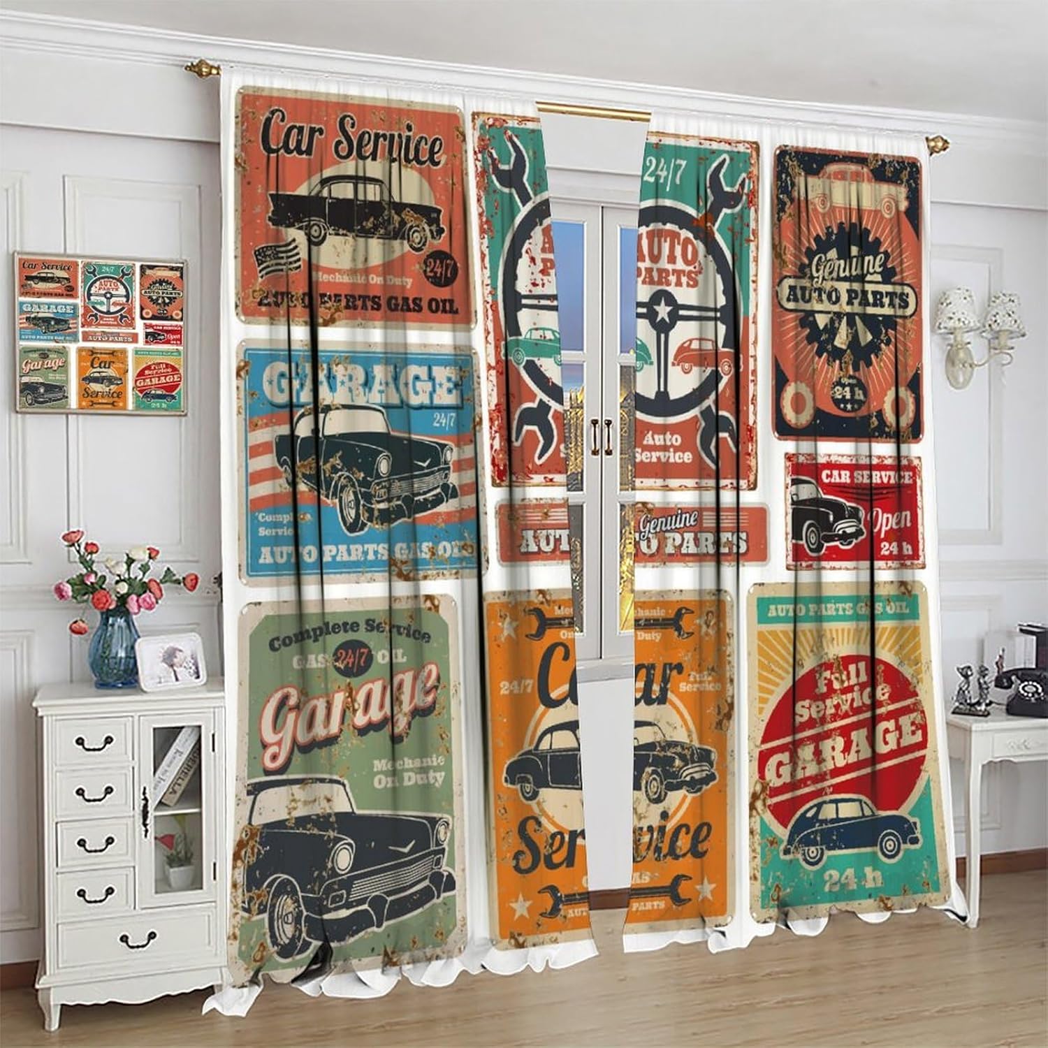 Garage Curtains, Vintage Man D - Home Office Shed ulasan dan harga
