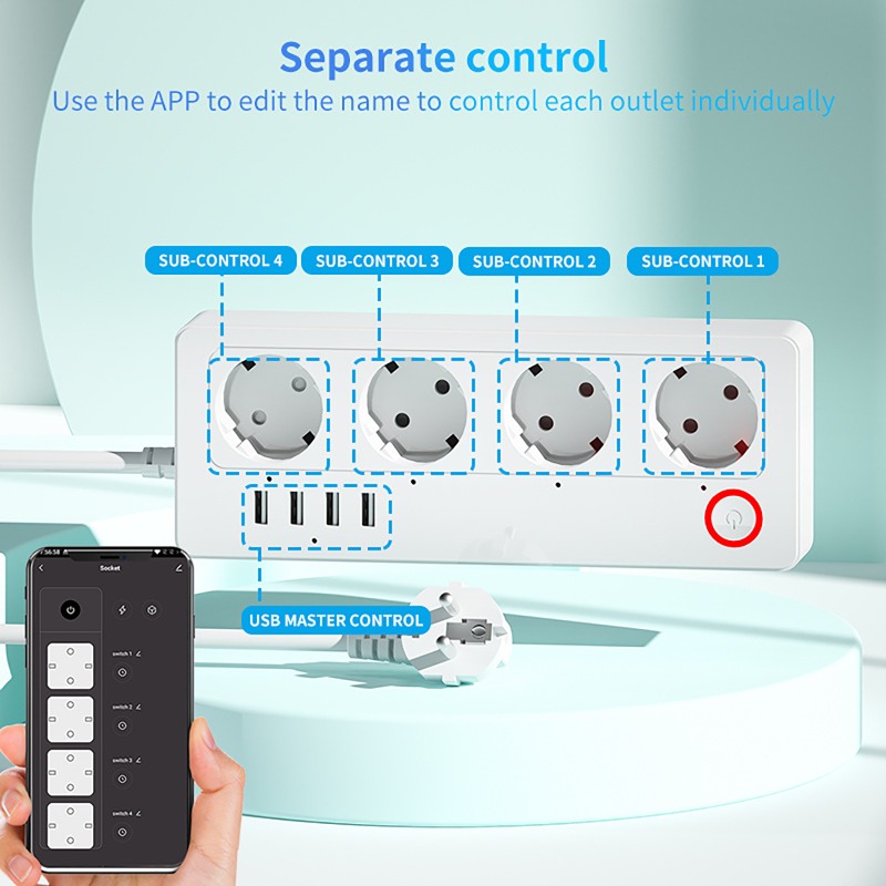 WiFi ZigBee Smart Power Strip  - Home Office Of Uk ulasan dan harga
