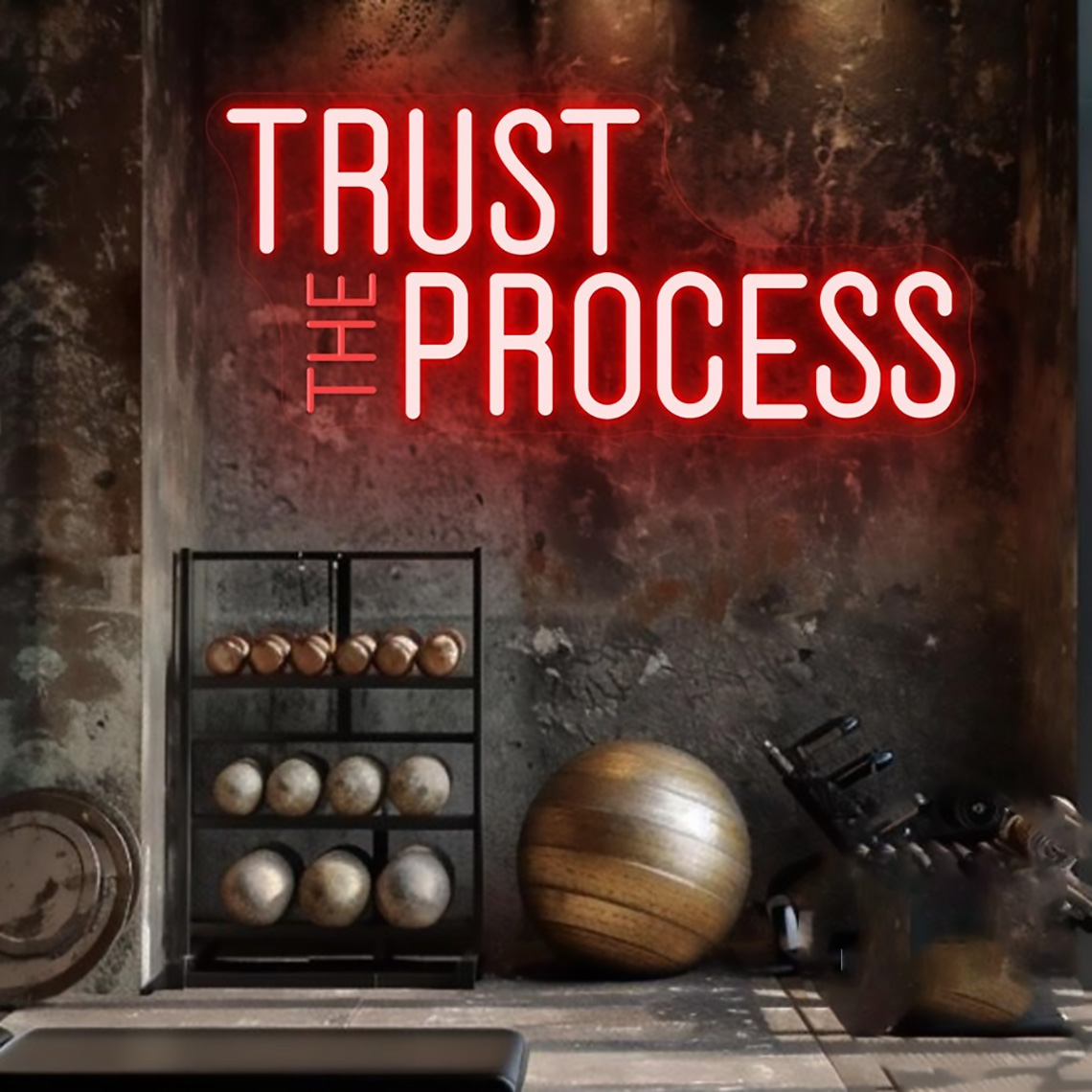 Trust The Process Neon Sign, C - Home Office Quotes ulasan dan harga