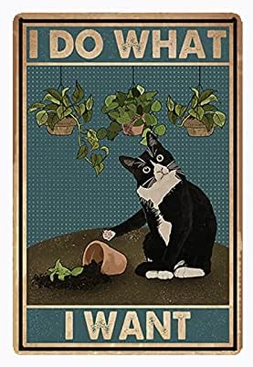 sanstar Vintage Metal Sign Cat - Home Office Quotes ulasan dan harga