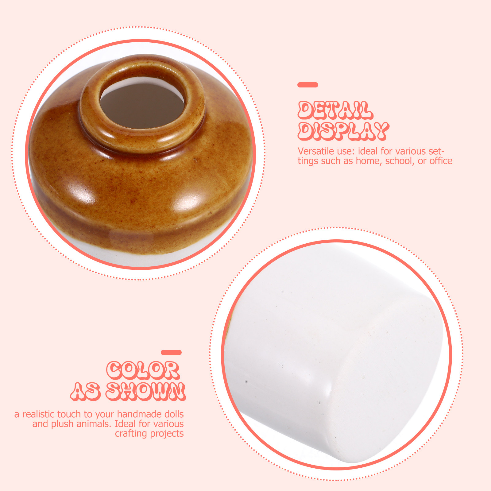 3Pcs Tiny Ceramic Flower Pots  - Home Office Design ulasan dan harga