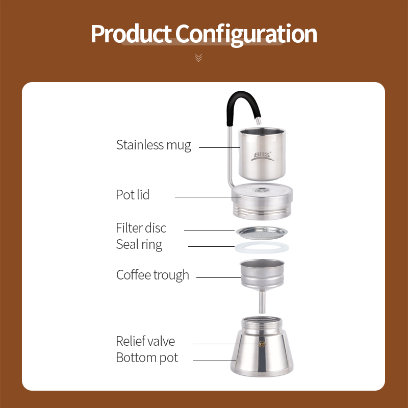 BRS Camping Stovetop Coffee Di - Home Office Moka ulasan dan harga