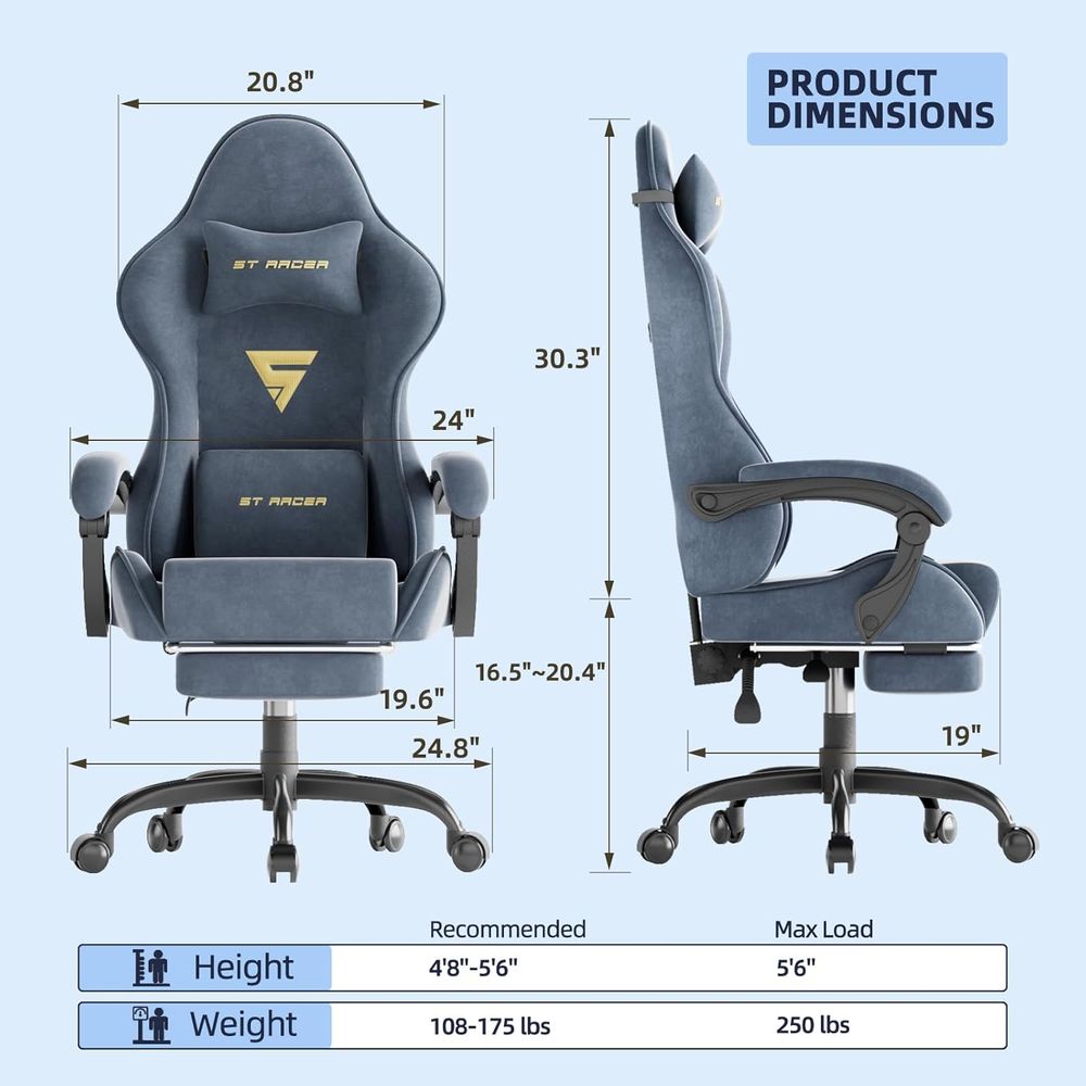 Ergonomic Gaming Chair with Fo - Home Office Chair ulasan dan harga