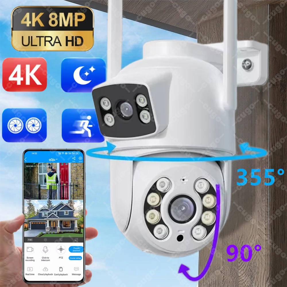4K 8MP Wifi Camera PTZ Outdoor - Home Office Email ulasan dan harga