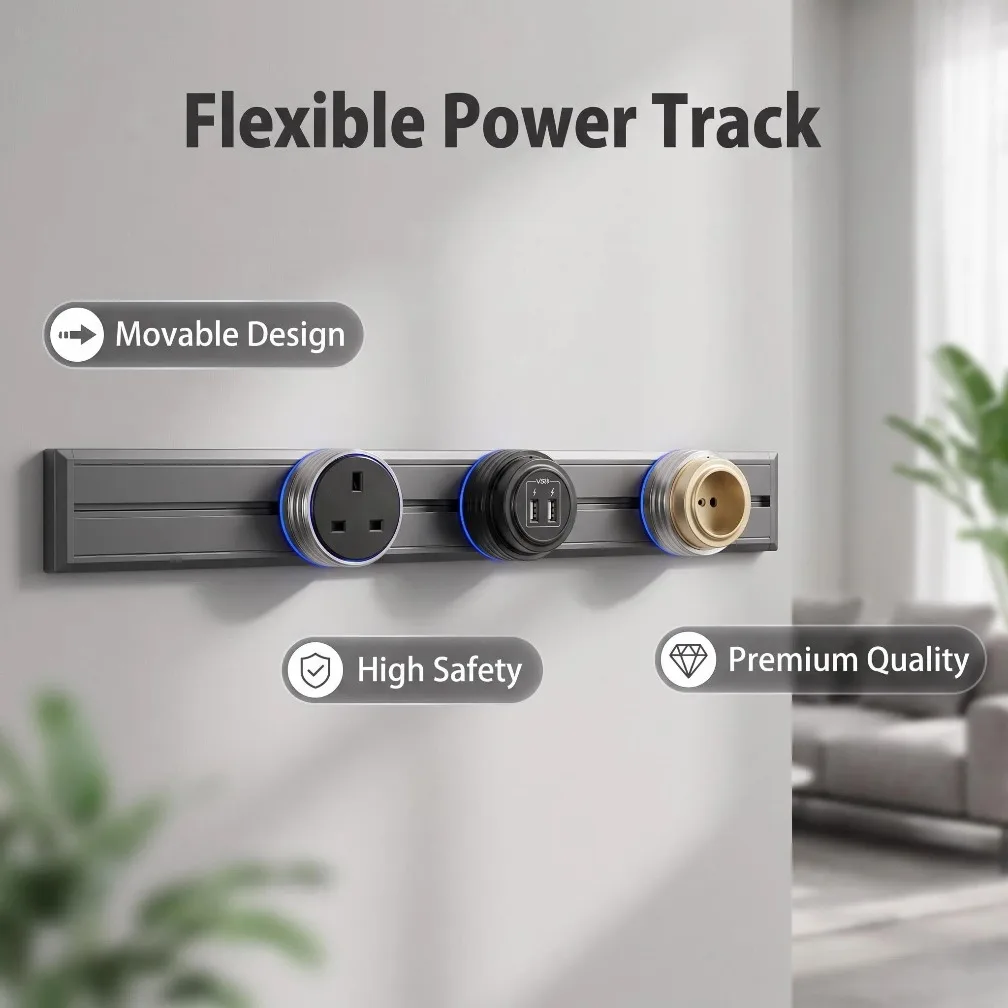 Wall Power Track Socket with S - Home Office Of Uk ulasan dan harga